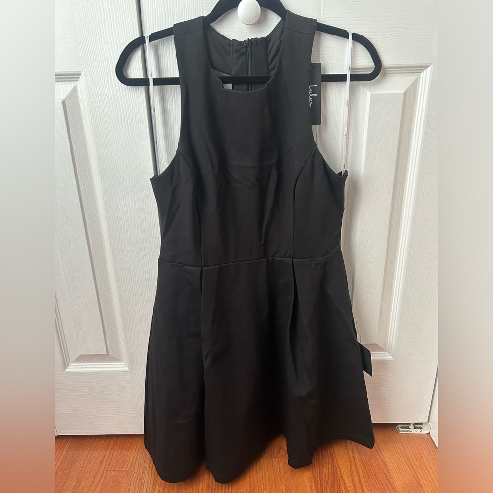 NWT Lulus Black skater dress with cutouts - Large